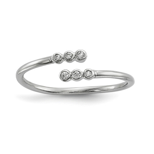 CZ Adjustable Ring Sterling Silver Rhodium-plated MPN: QR6718