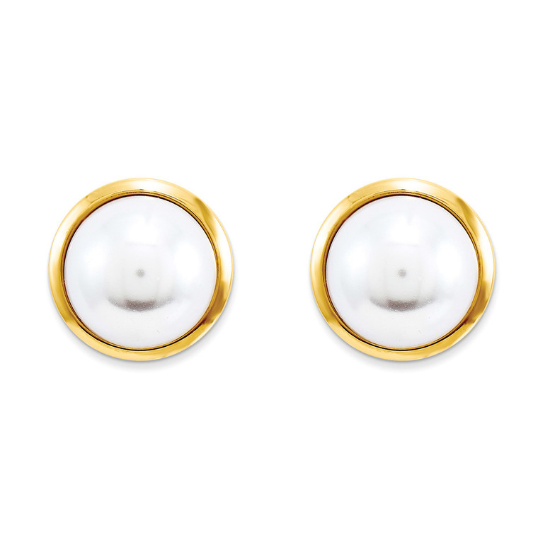 Simulated Pearl Earrings 14k Gold MPN: YE411 UPC: 191101856105