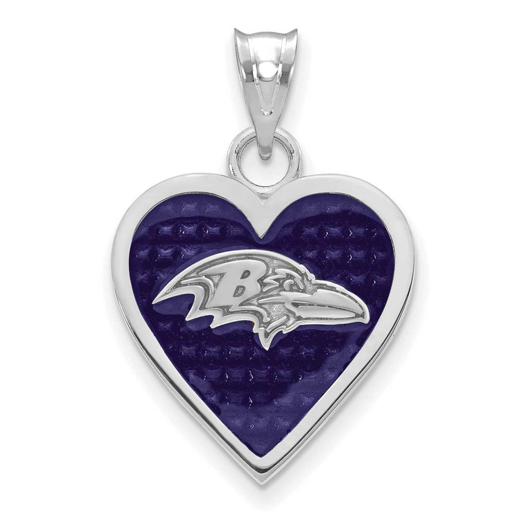 Baltimore Ravens Enameled Heart Pendant Sterling Silver MPN: SS532RAV UPC: 634401014535