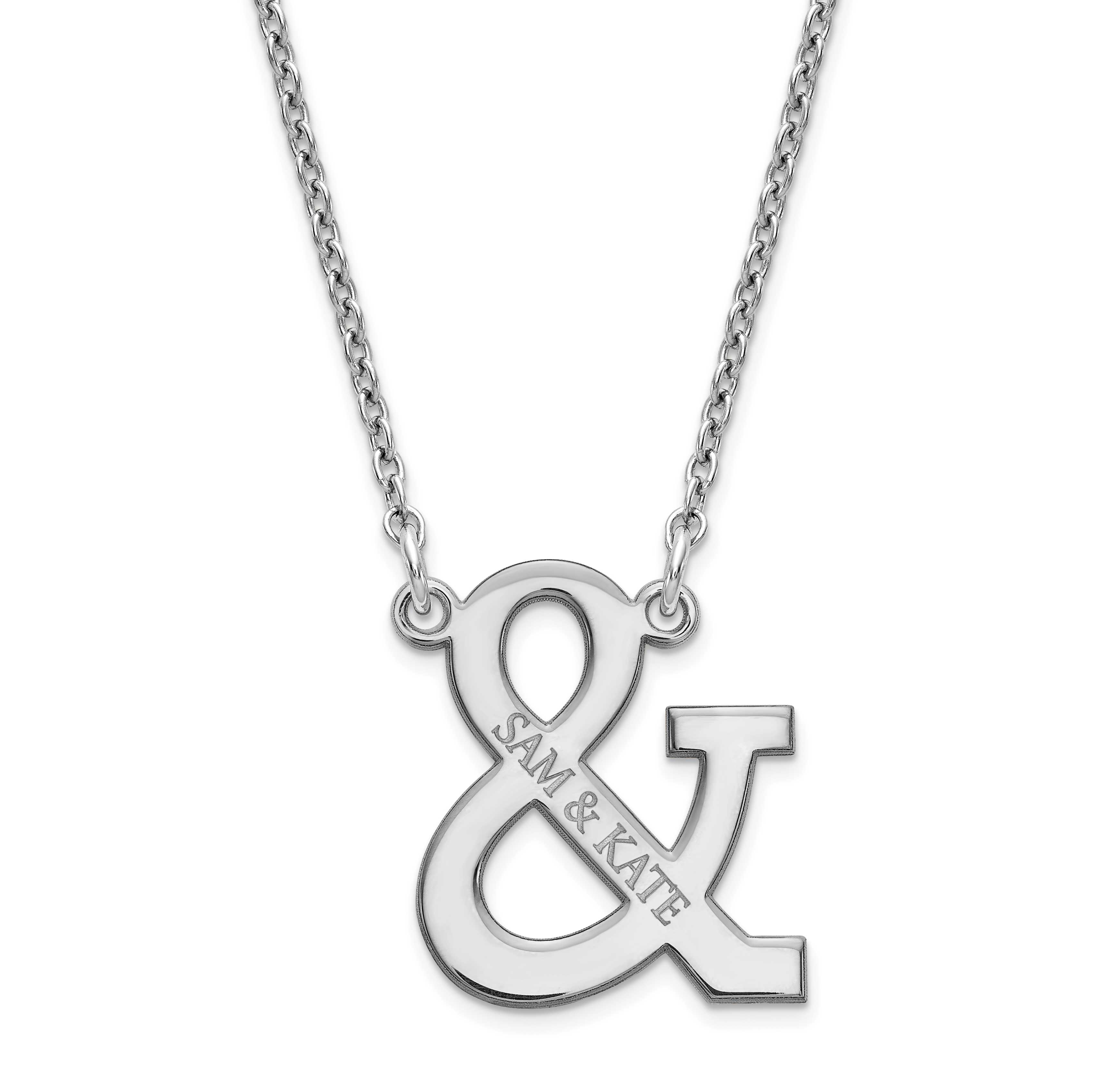 silver ampersand necklace