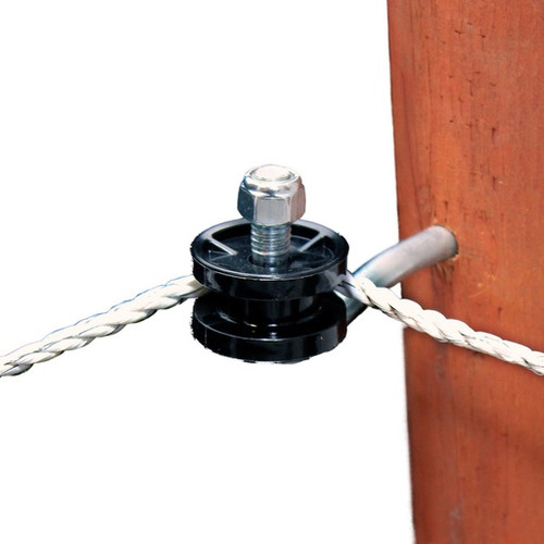 Rope and Wire Corner/End Lag Pulley - Black