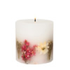 Nature's Gift - Geranium Rosa - Scented Botanical inclusion Pillar  Candle (95 x 95mm)