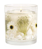 Features a beautiful floral arrangement and seashells