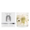 This beautiful candle pays homage to nature with its integrated botanicals suspended in gel.