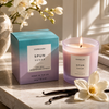 Sol - Spun Sugar -  Soy Wax Scented Candle Tumbler (90 x 80mm) - Purple Glass