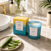 Sol - Aloe Glow - Soy Wax Scented Candle Tumbler (90 x 80mm) - Blue Glass