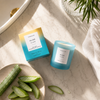 Sol - Aloe Glow - Soy Wax Scented Candle Tumbler (90 x 80mm) - Blue Glass