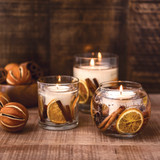 Seasonal Collection - Cinnamon & Orange -  Natural Wax Scented Candle - Gel Tumbler