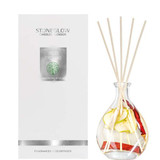 This beautiful candle pays homage to nature with its integrated botanicals suspended in oil fragrance.