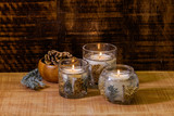 Seasonal Collection - Frosted Woods - Soy Wax Gel Scented Botanical Candle