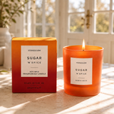 Sol - Sugar 'n' Spice - Soy Wax Scented Candle Tumbler (90 x 80mm) - Dark Orange Glass