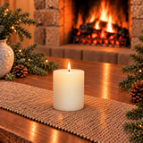 Seasonal - Festive Wishes - Orange, Cinnamon & Spice Scented Short Pillar (73 x 90mm)
