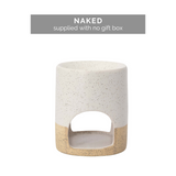 Elements - Ceramic Wax Melter - White & Beige (GS028) NAKED