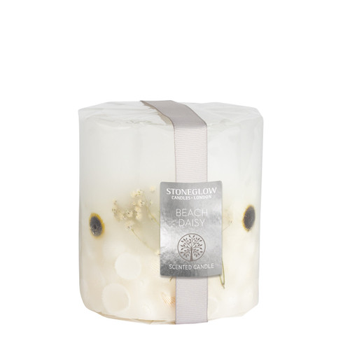 Nature's Gift - Beach Daisy - Scented Botanical Candle - Inclusion Pillar