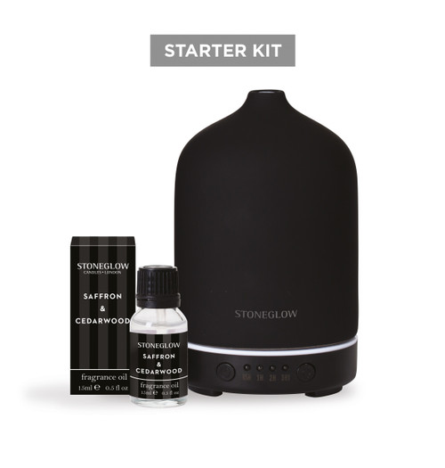 Black Modern Classics Starter Kit with Saffron & Cedarwood Fragrance Oil