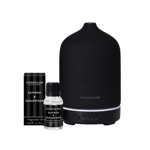 Black Modern Classics Starter Kit with Saffron & Cedarwood Scented Fragrance Oil
