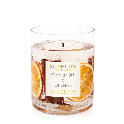 Seasonal Collection - Cinnamon & Orange -  Natural Wax Scented Candle - Gel Vase (Large)
