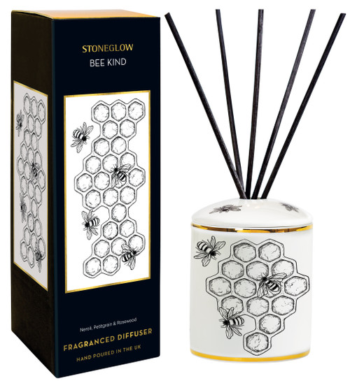 Keepsake - Ceramic - Bee Kind |  Neroli, Petitgrain & Rosewood - Reed Diffuser