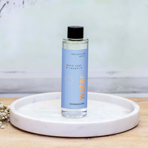 Elements - Water - Wood Sage & Samphire - Reed Diffuser Refill 210ml (glass bottle)