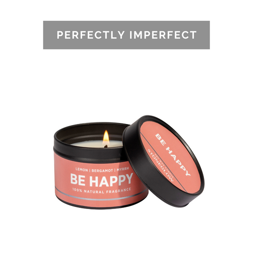 Imperfects Wellbeing - Be Happy - Scented Soy wax Candle Tin