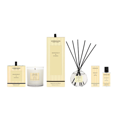Modern Classics - Grapefruit & Mimosa - Fragrance Bundle -Scented Candle Tumbler, Reed Diffuser, Home Mist (50ml)