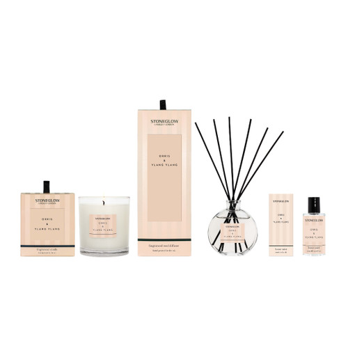 Modern Classics - Orris & Ylang Ylang - Fragrance Bundle -Scented Candle Tumbler, Reed Diffuser, Home Mist (50ml)
