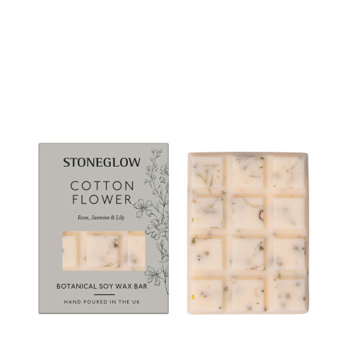 The Walled Garden - Cotton Flower - Rose | Jasmine | Lily - Scented Botanical Soy Wax Melt Snap Bar - 76 grams
