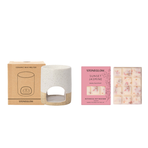 Sunset Jasmine Melt Bar & Ceramic Wax Melter Bundle
