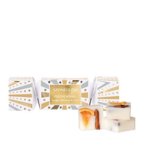 Seasonal - Festive Wishes Cracker - Cinnamon, Orange & Clove Scented Botanical Soy Wax Melts x 3