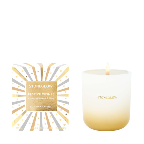 Seasonal - Festive Wishes - Nutmeg, Ginger & Spice Scented Candle (90mm x 80mm)