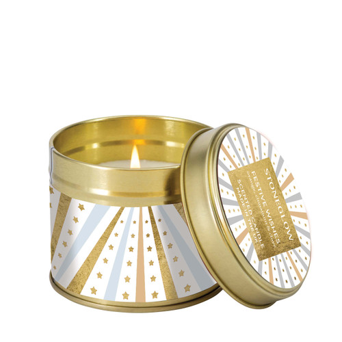 Seasonal - Festive Wishes - Cinnamon, Orange & Clove Scented Candle Tin