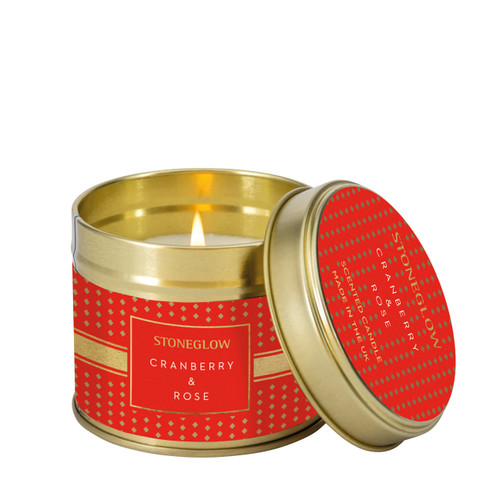 The Icon - Cranberry & Rose Scented Candle Tin