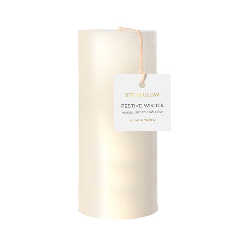 Seasonal - Festive Wishes - Cinnamon, Orange & Clove Scented Tall Pillar (69 x 160mm)
