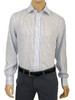 Men's Nautical Linen Stripe Print Long Sleeve Bert Shirt