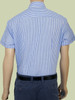 Washed Vintage Cabana Stripe Chambray Short Sleeve Shirt