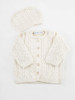 Organic Cotton Baby Cable Knit Cardigan & Hat Set