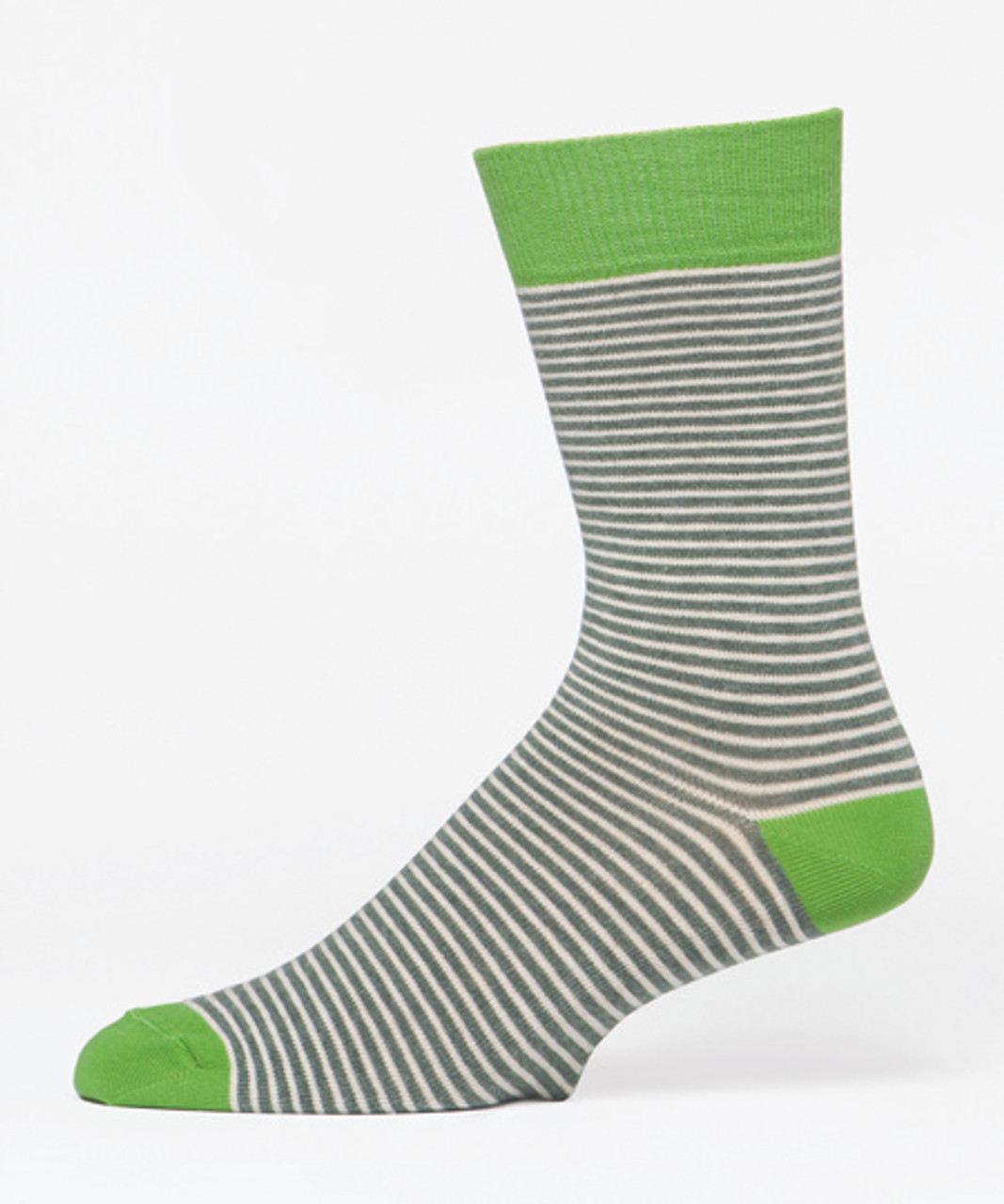 Kale Railroad Stripe Men's Crew Socks - Solne Eco Department Store