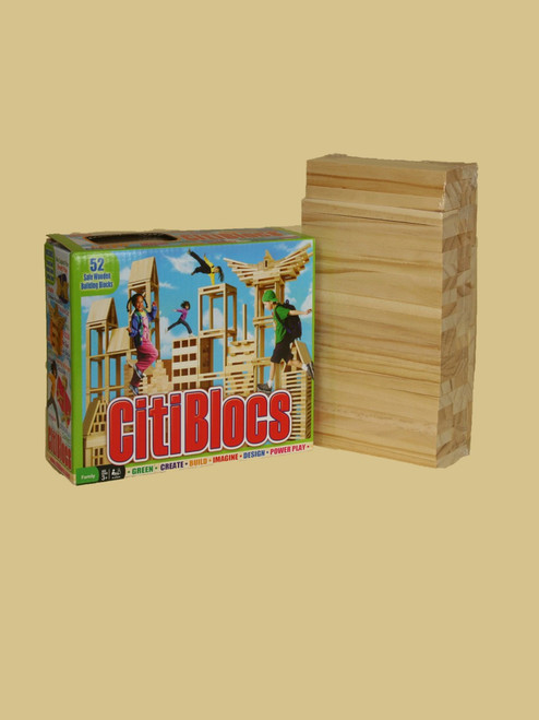 52 Piece Wooden Building Set - Sustainable