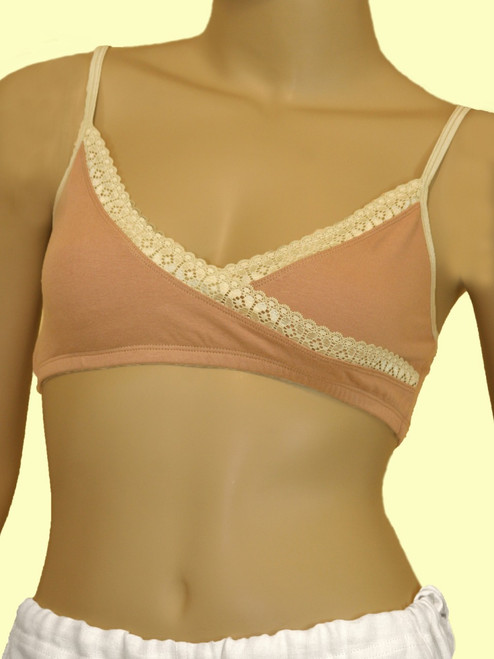 Lace Crossover Bra - Organic Cotton