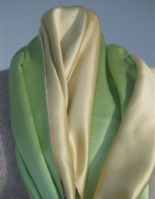 Lime and Gold Silk Stole