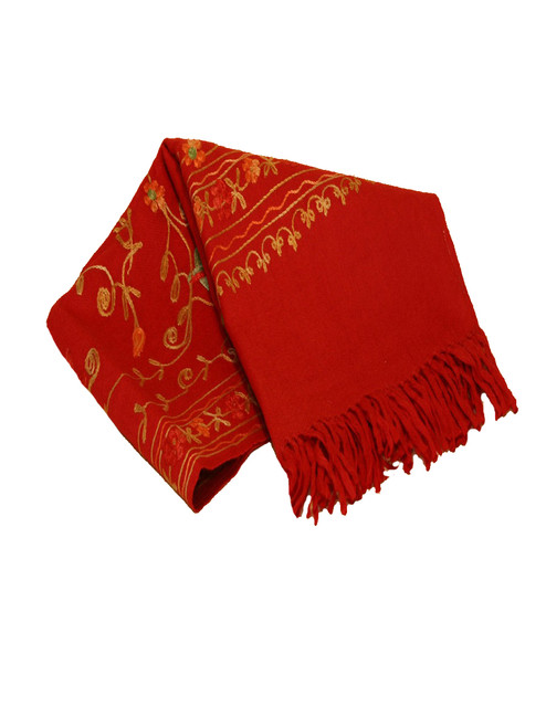 Red Merino Wool Scarf