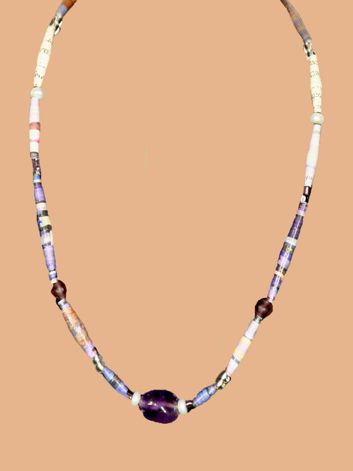 Aubergine Single Strand Necklace - Eco Beads