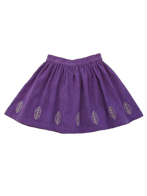 Organic Cotton Skirt | Leaf Embroidered | Solne