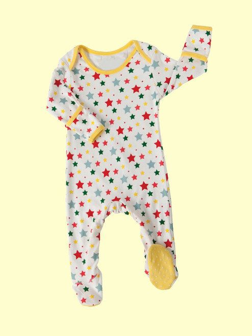 Multi-Star Footed Playsuit - Organic Cotton