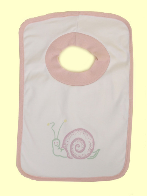 Pink Snail Bib - Organic Cotton