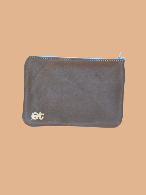 Dark Brown/Silvery Blue Change Purse - Recycled Leather