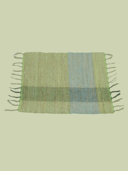 Green Blocks Vetiver Placemat - Set of 6