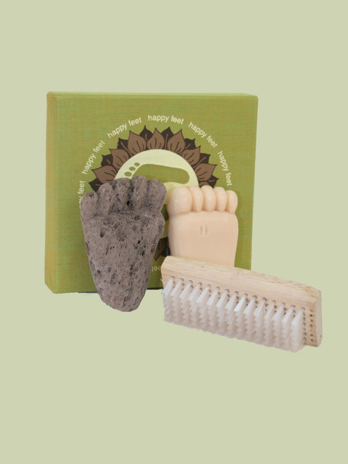 Happy Feet Pumice, Brush & Soap Boxed Set - Fair Trade