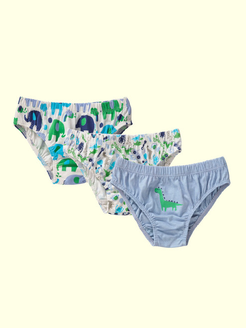 Boys Underpants 3 PK   (ToyBox /Dinosaur /Elephant) . Organic Cotton -Fair Trade