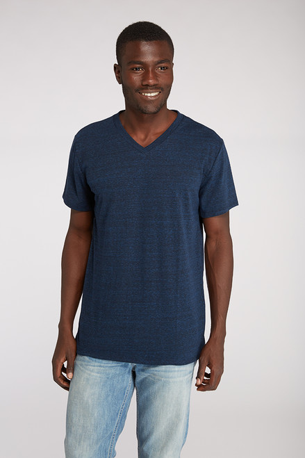 Men's Triblend Basic V-neck Tee - Recycled Polyester & Organic Cotton ...